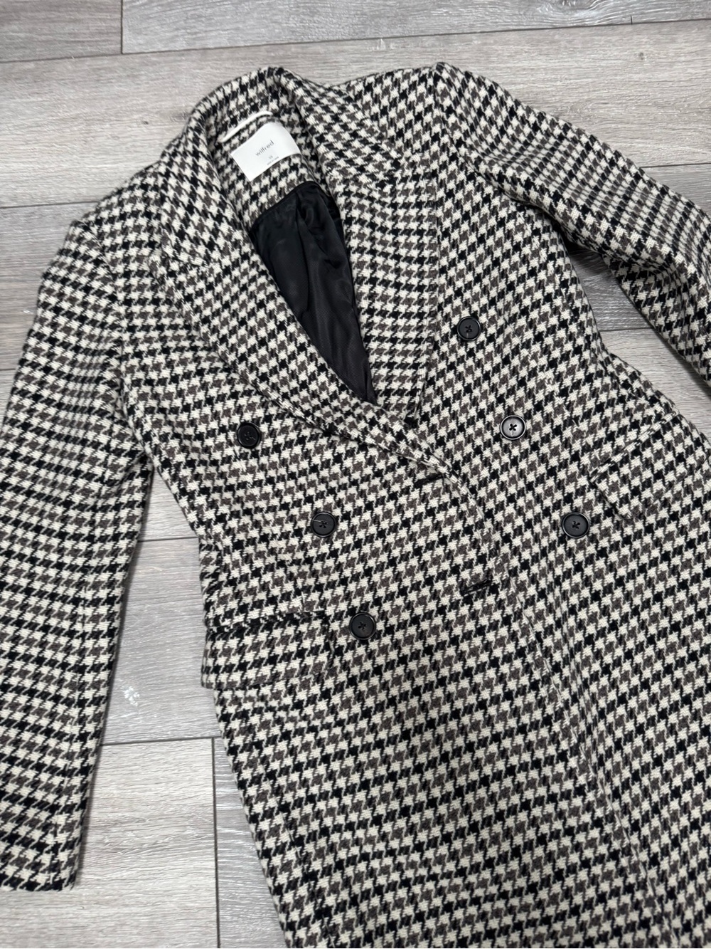 ARITZIA WILFRED KERR WOOL COAT Houndstooth - Picture 5 of 6